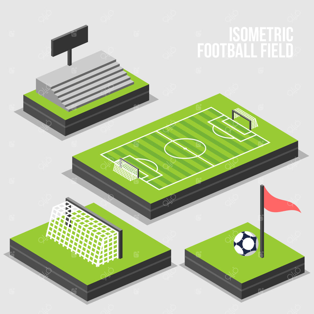 وکتور زمین فوتبال ایزومتریک