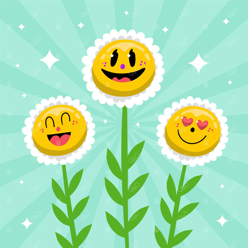 تصویرسازی گل خندان به سبک دست‌ساز