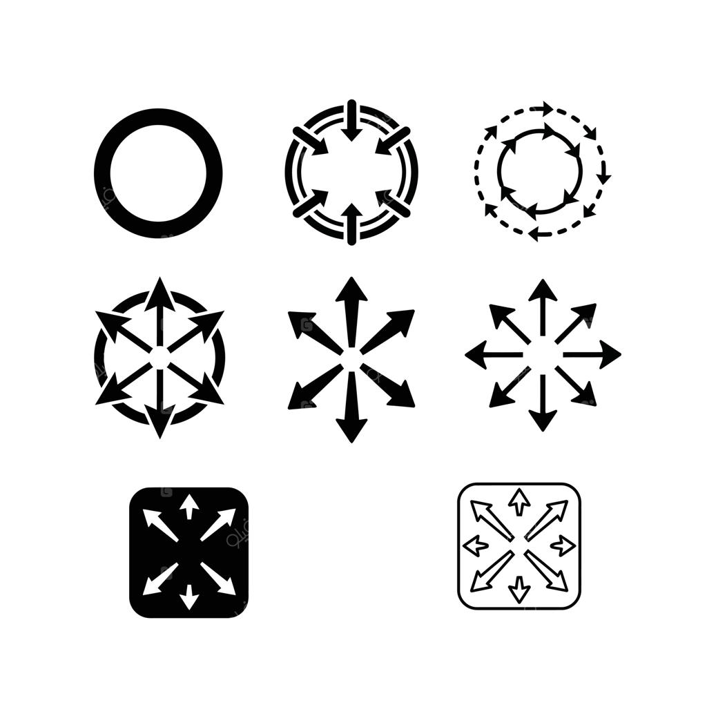 مجموعه آیکون‌های انتزاعی فلش‌ها