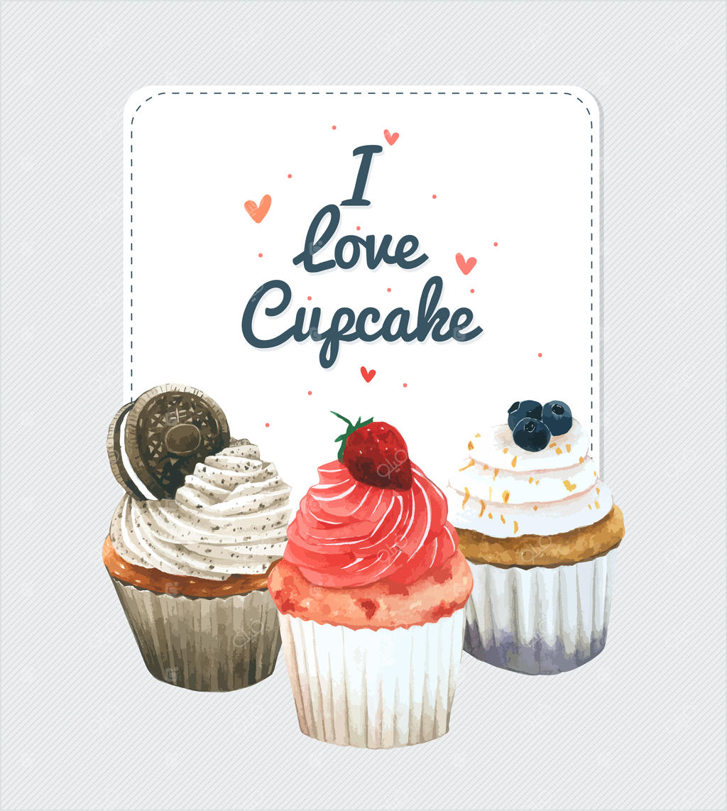 کارت دعوت به مهمانی کاپ‌کیک