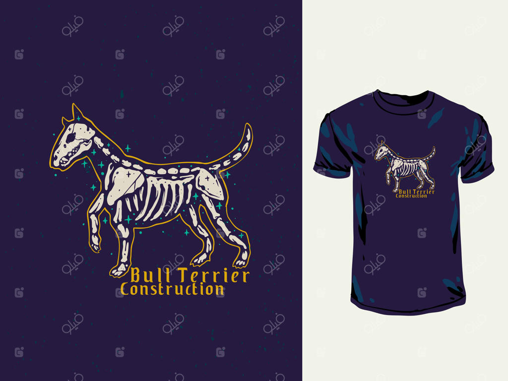 تصویر دستی از جمجمه بول تریر