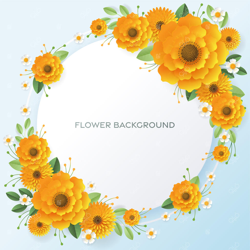 پس‌زمینه کاغذی با حاشیه گل‌های رنگارنگ زیبا