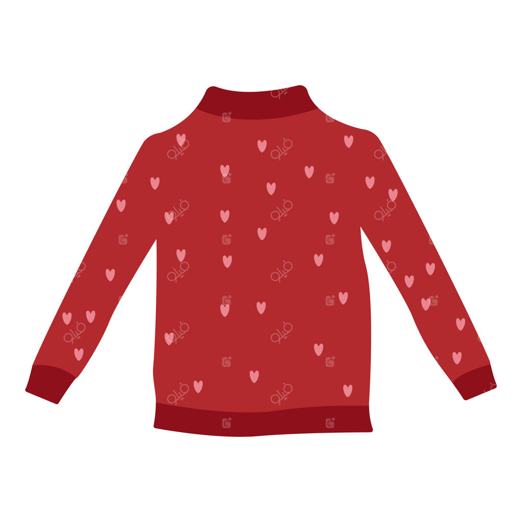 وکتور پس‌زمینه روشن پاییزی با طرح پلیور قرمز، پوستر فانتزی فصل پاییز با نوشته پاییزی