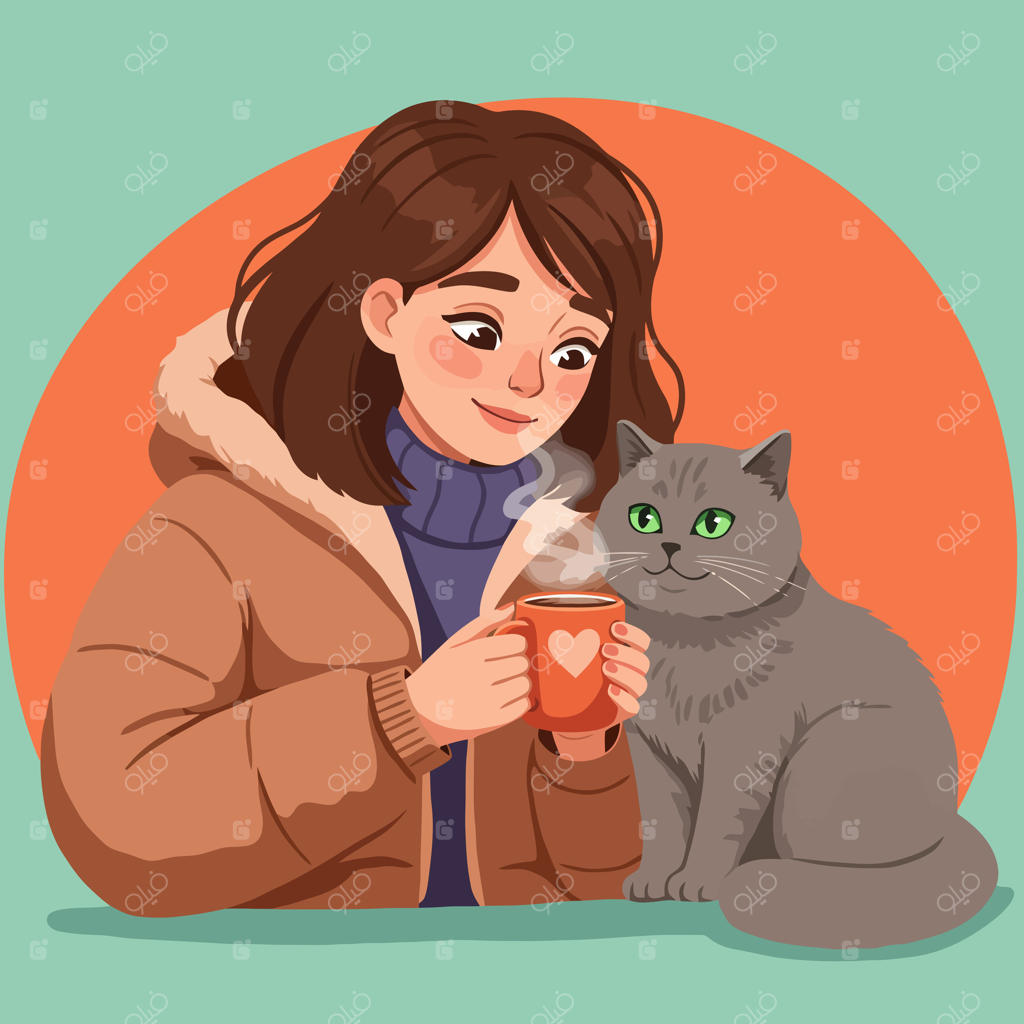 لحظه‌ای دنج با گربه و قهوه