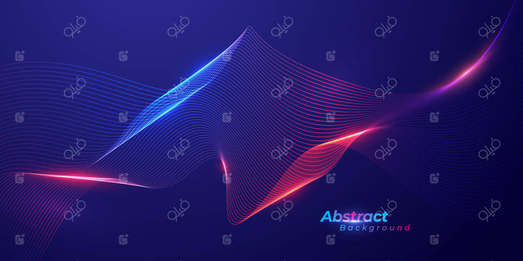 پس‌زمینه موج خط‌های انتزاعی. پس‌زمینه فناوری.