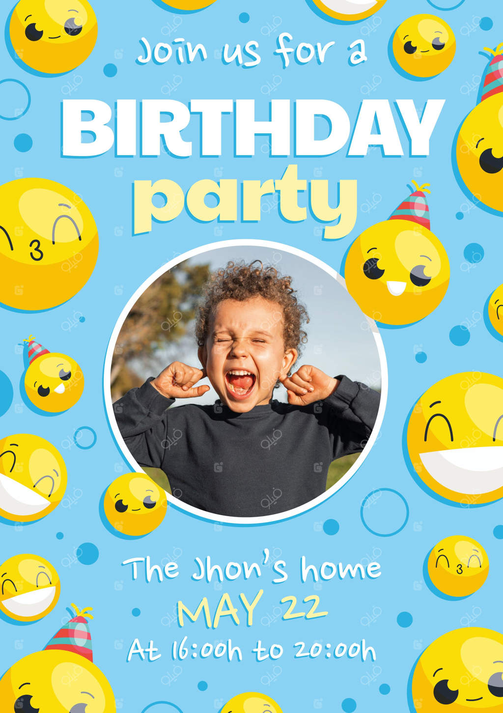 دعوت‌نامه تولد با ایموجی و عکس