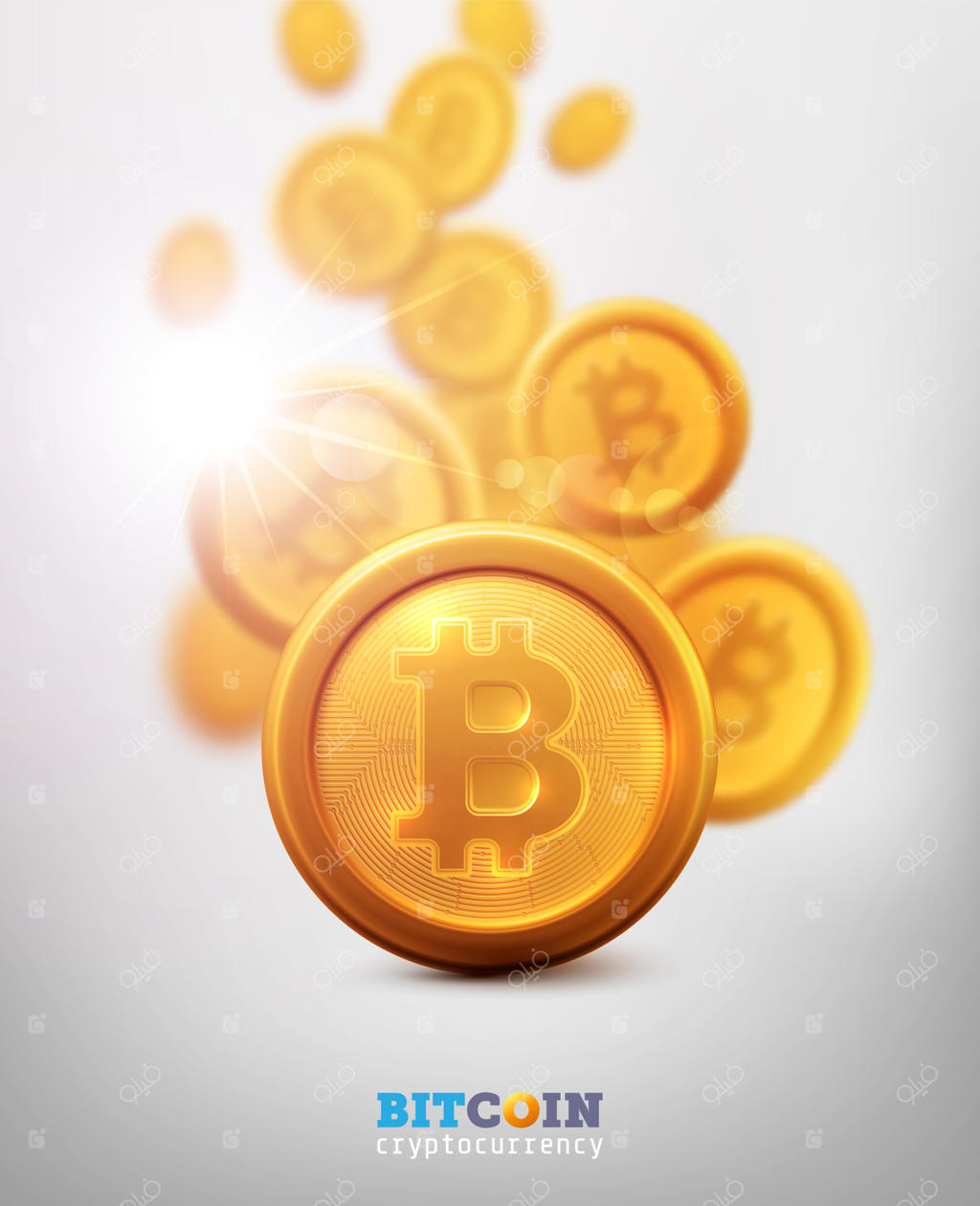 بیت‌کوین‌ها و مفهوم جدید پول مجازی: سکه طلایی با نماد حرف B - استخراج یا فناوری بلاک‌چین برای ارزهای دیجیتال