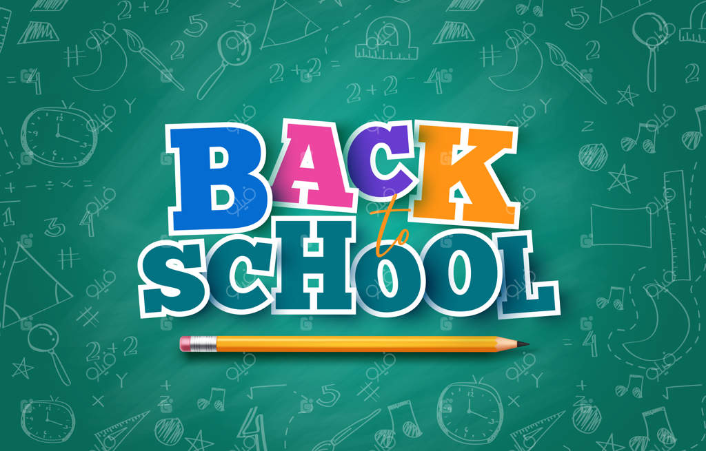 طراحی وکتور بازگشت به مدرسه: تایپوگرافی کاغذی بازگشت به مدرسه بر روی تخته سیاه