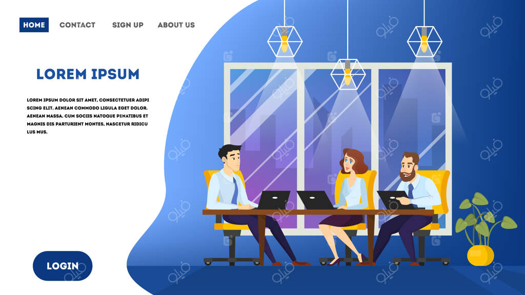 افرادی که پشت میز با لپ‌تاپ کار می‌کنند