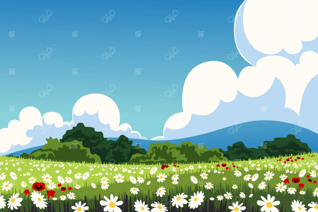 زمینه دشت گل با طراحی تخت