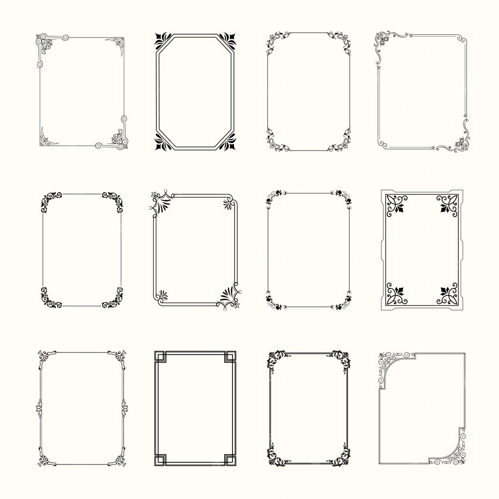 قاب و حاشیه تزئینی با طرح قدیمی و کلاسیک