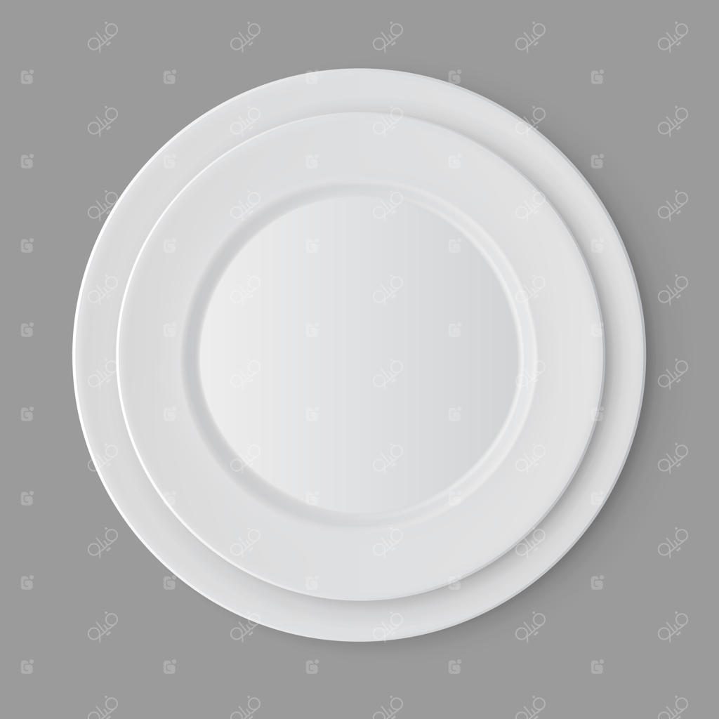 ست ظروف سفید، نمای بالا