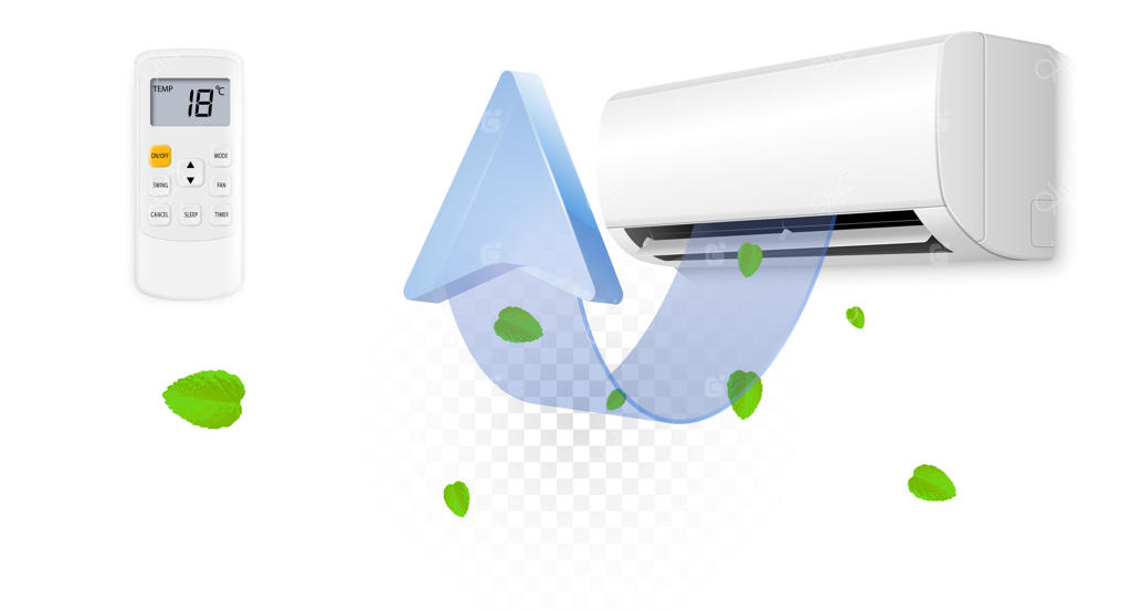 طرح مدرن کولر گازی و کنترل از راه دور وکتور حرفه‌ای