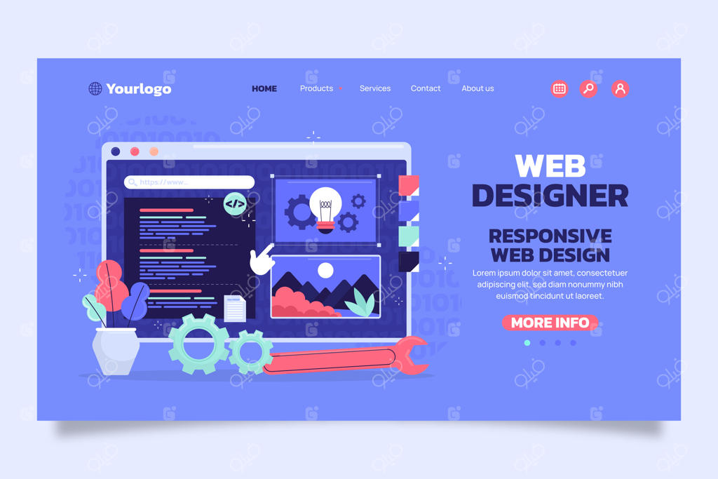 صفحه فرود طراح وب به سبک مینیمالیستی