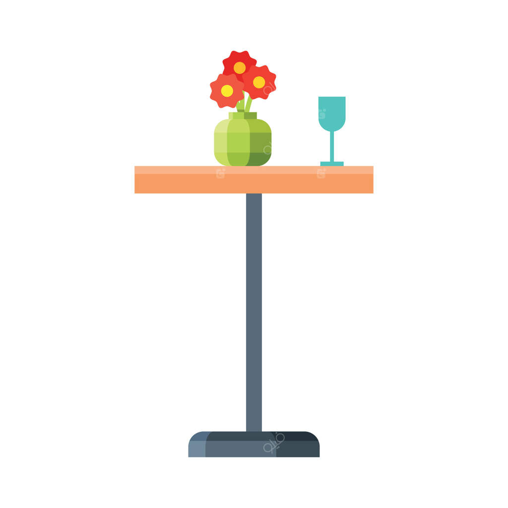 میز گرد با گلدان گل‌های قرمز، طراحی مدرن مبلمان باغی (تصویر تخت)