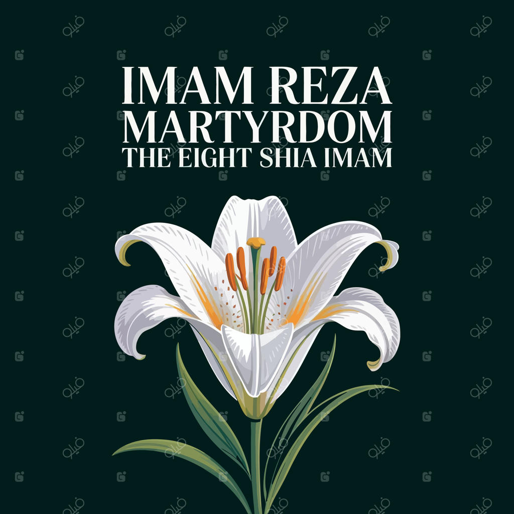 گرامیداشت شهادت امام رضا با تصویر گل سوسن