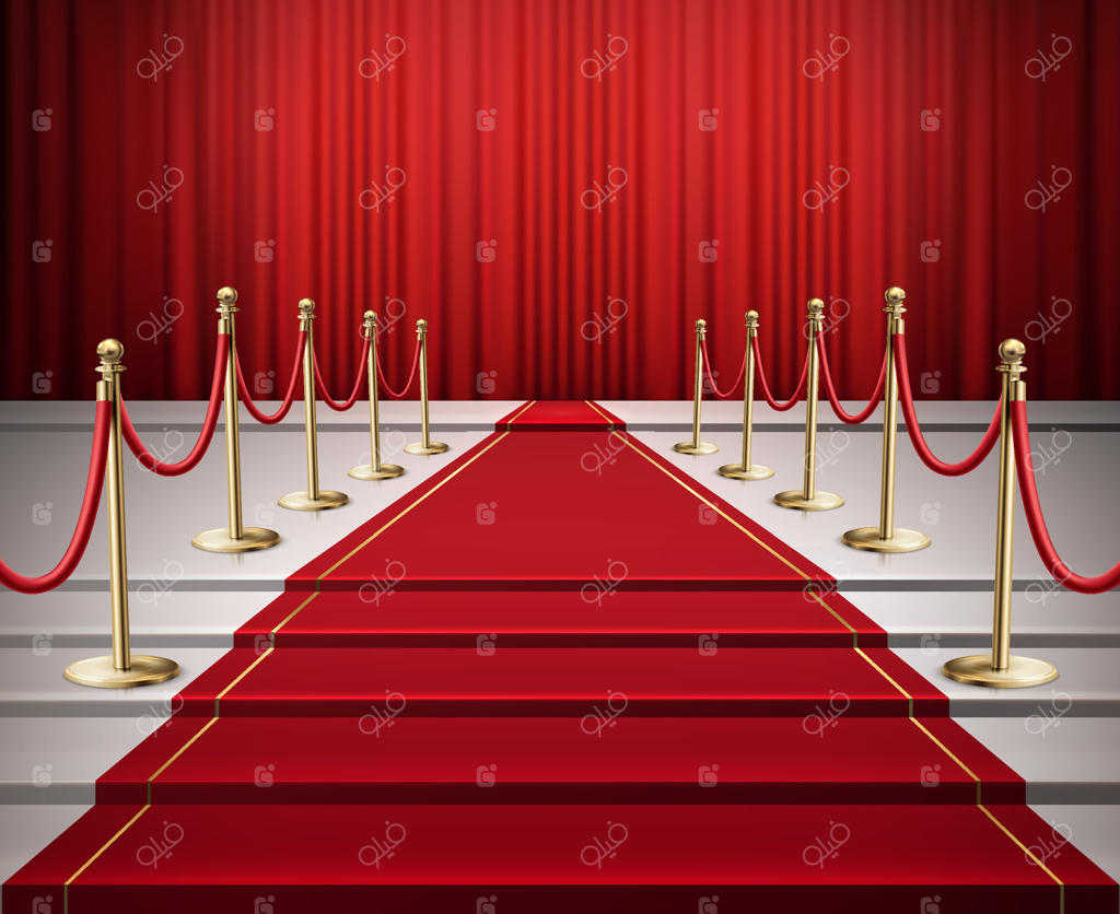 زمینه واقع‌گرایانه و شیک فرش قرمز