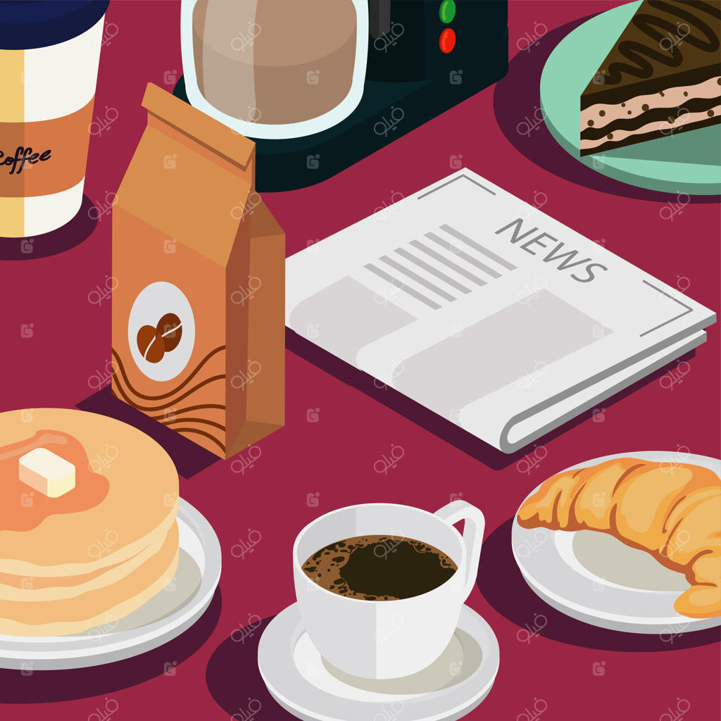 پوستر ایزومتریک قهوه