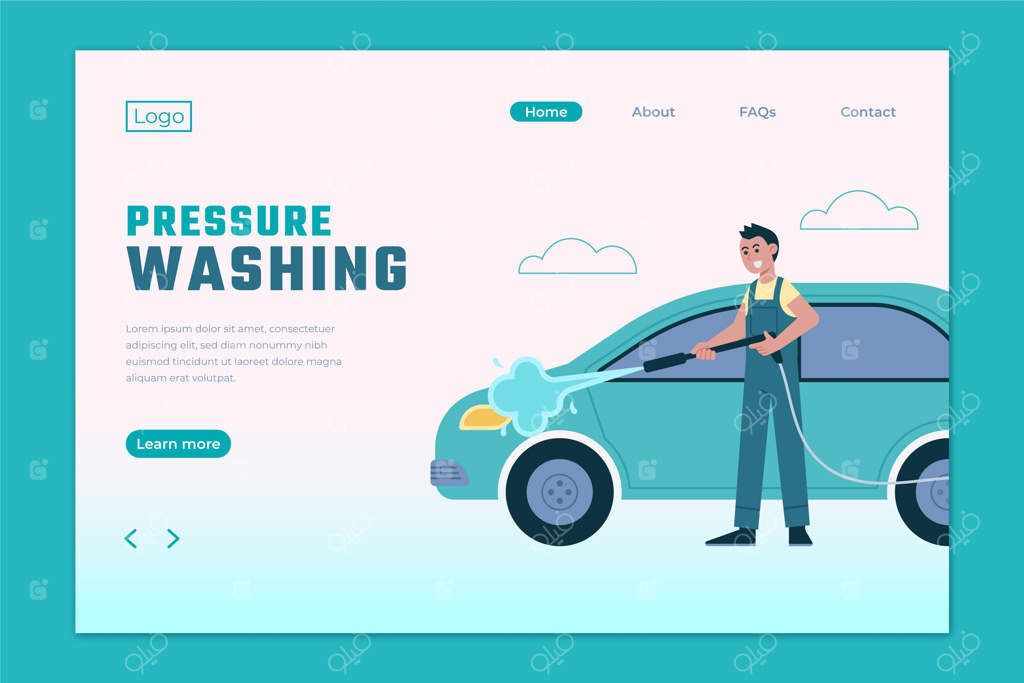 قالب صفحه فرود برای شستشوی فشار تخت