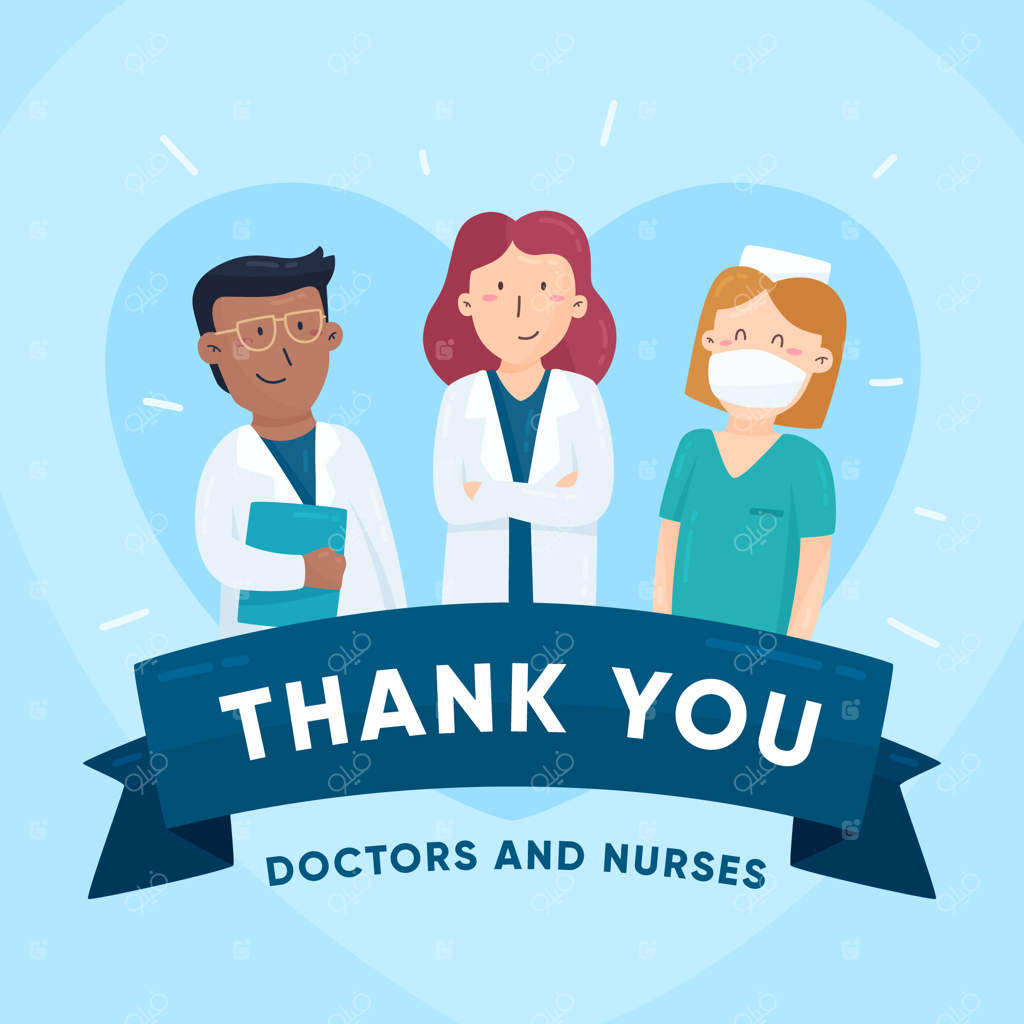تصویر پیام سپاسگزاری برای پزشکان و پرستاران