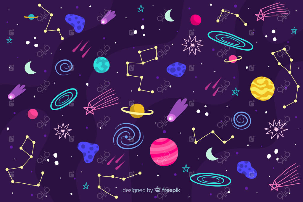 پس‌زمینه دستی با طرح فضا