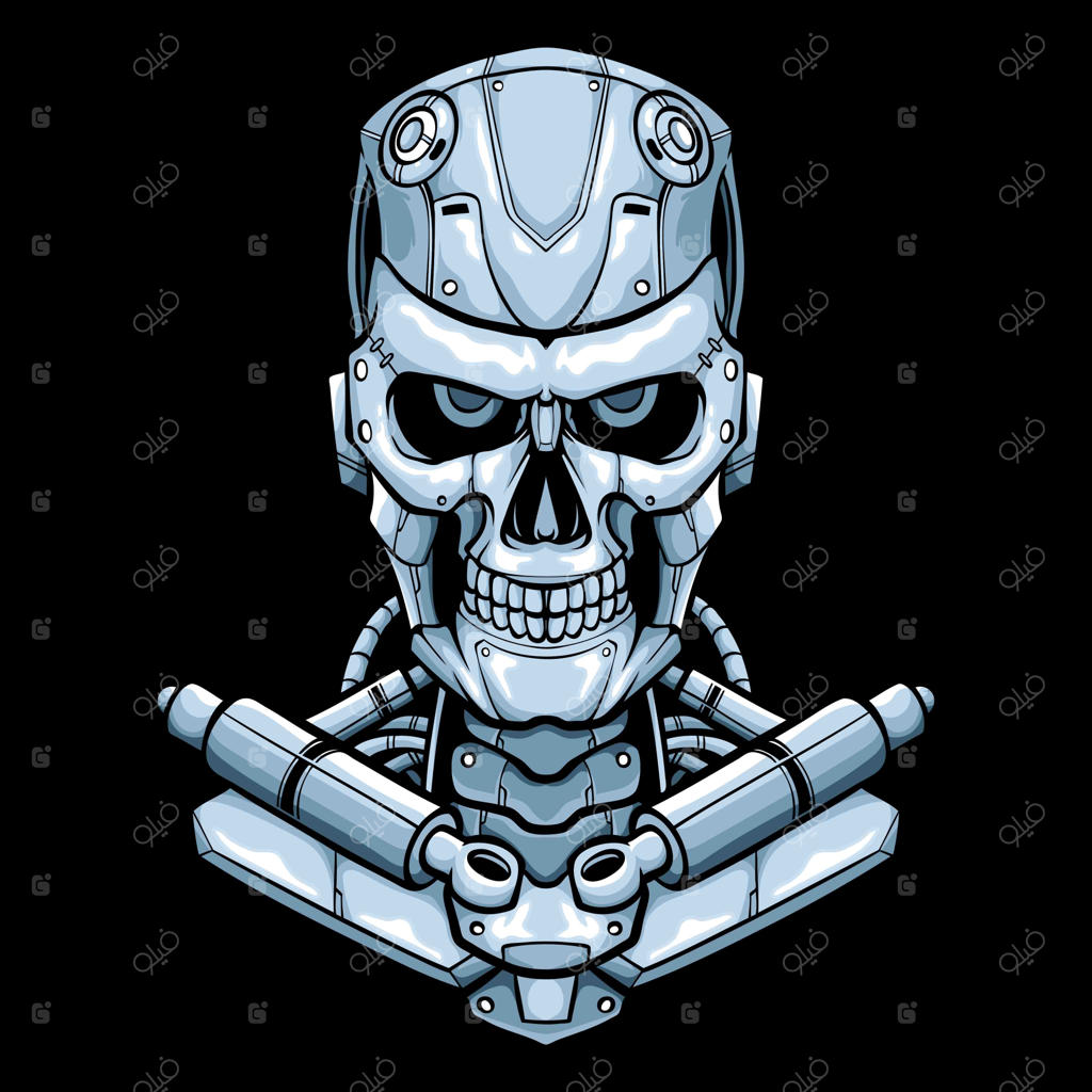 تصویر لوگوی جمجمه مکانیکی