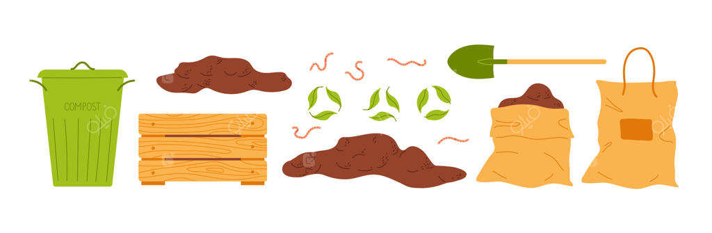 مواد و ابزار کمپوست برای بازیافت مؤثر زباله در یک باغ محلی