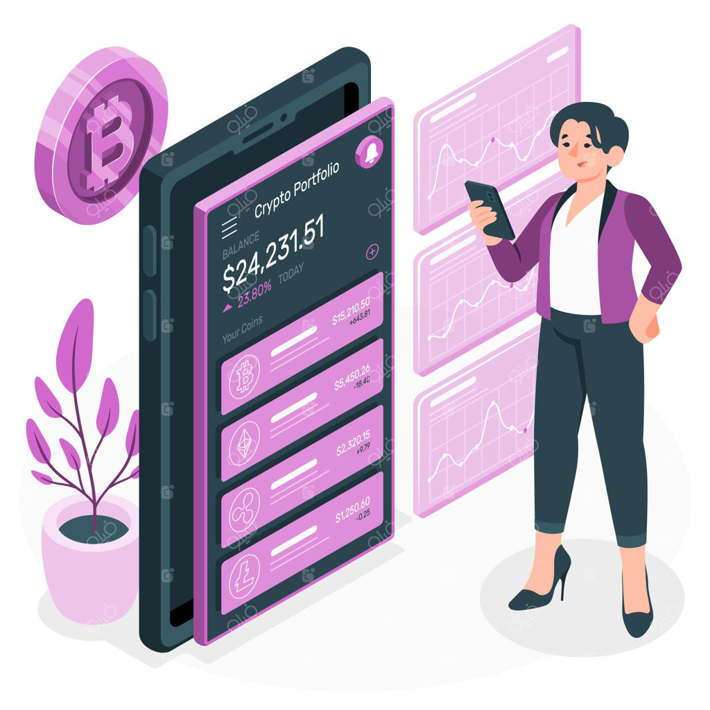 تصویر مفهومی پرتفوی ارز دیجیتال