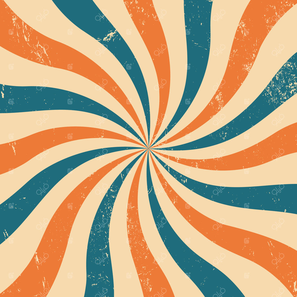 کاغذ دیواری رنگارنگ و وینتیج با طرح پرتوهای خورشید و پس‌زمینه رترو با بافت گرانج