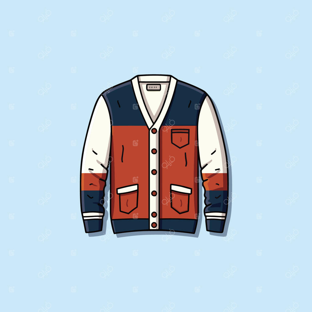 تصویر کلیپ‌آرت وکتور ژاکت پشمی