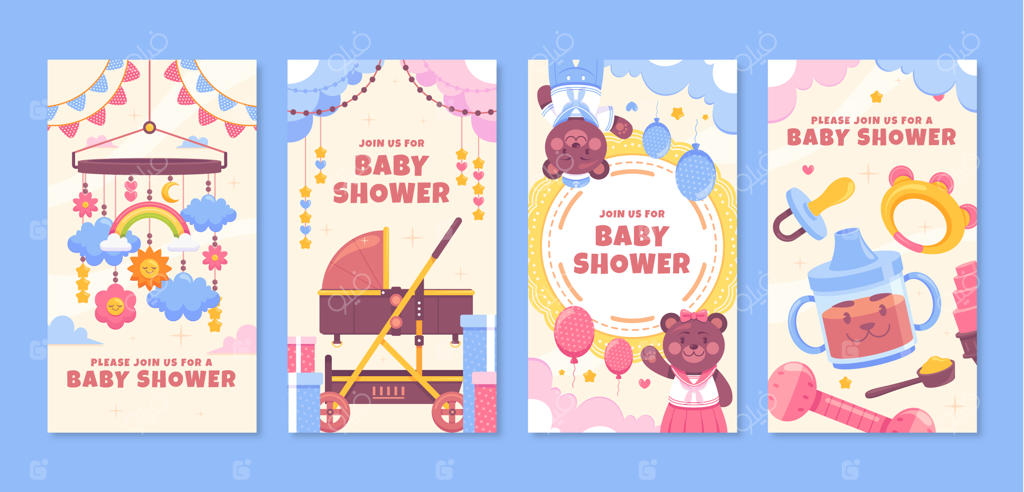 طراحی قالب جشن سیسمونی نوزاد