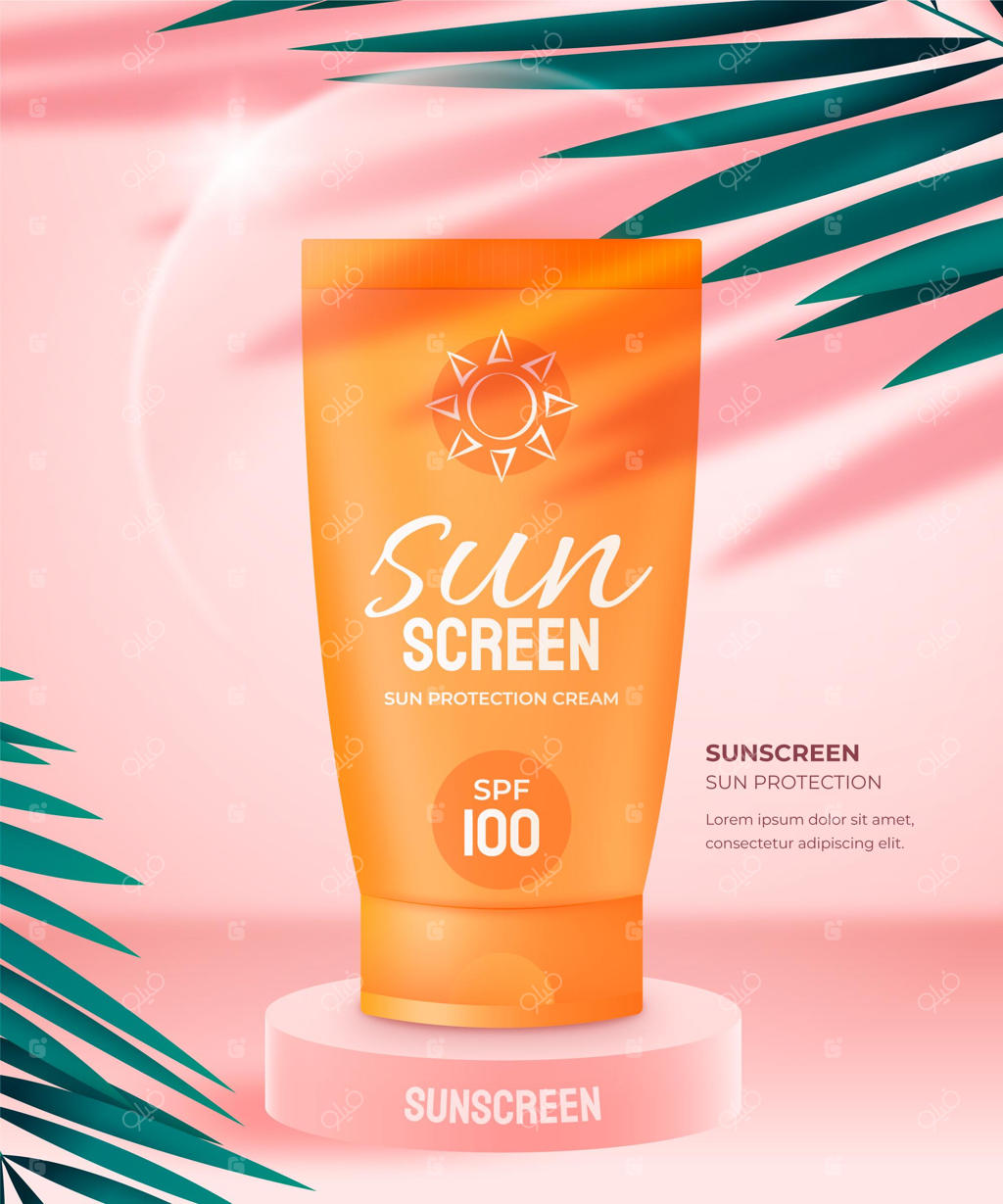 تبلیغ بطری ضدآفتاب واقع‌گرایانه