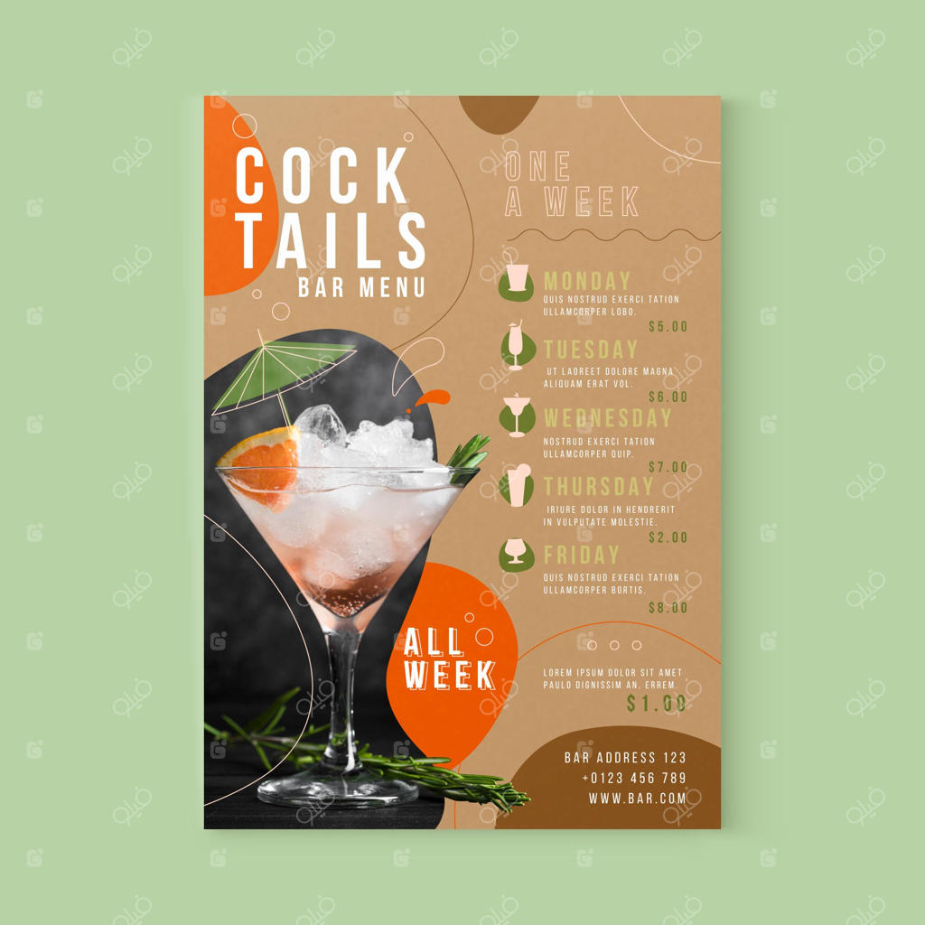 منوی رستوران روستیک با عکس