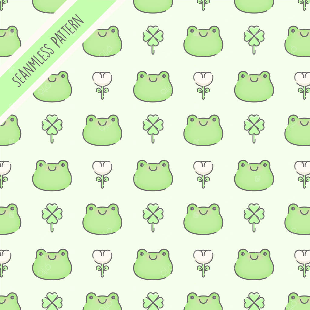 پترن یکپارچه قورباغه‌های سبز بامزه