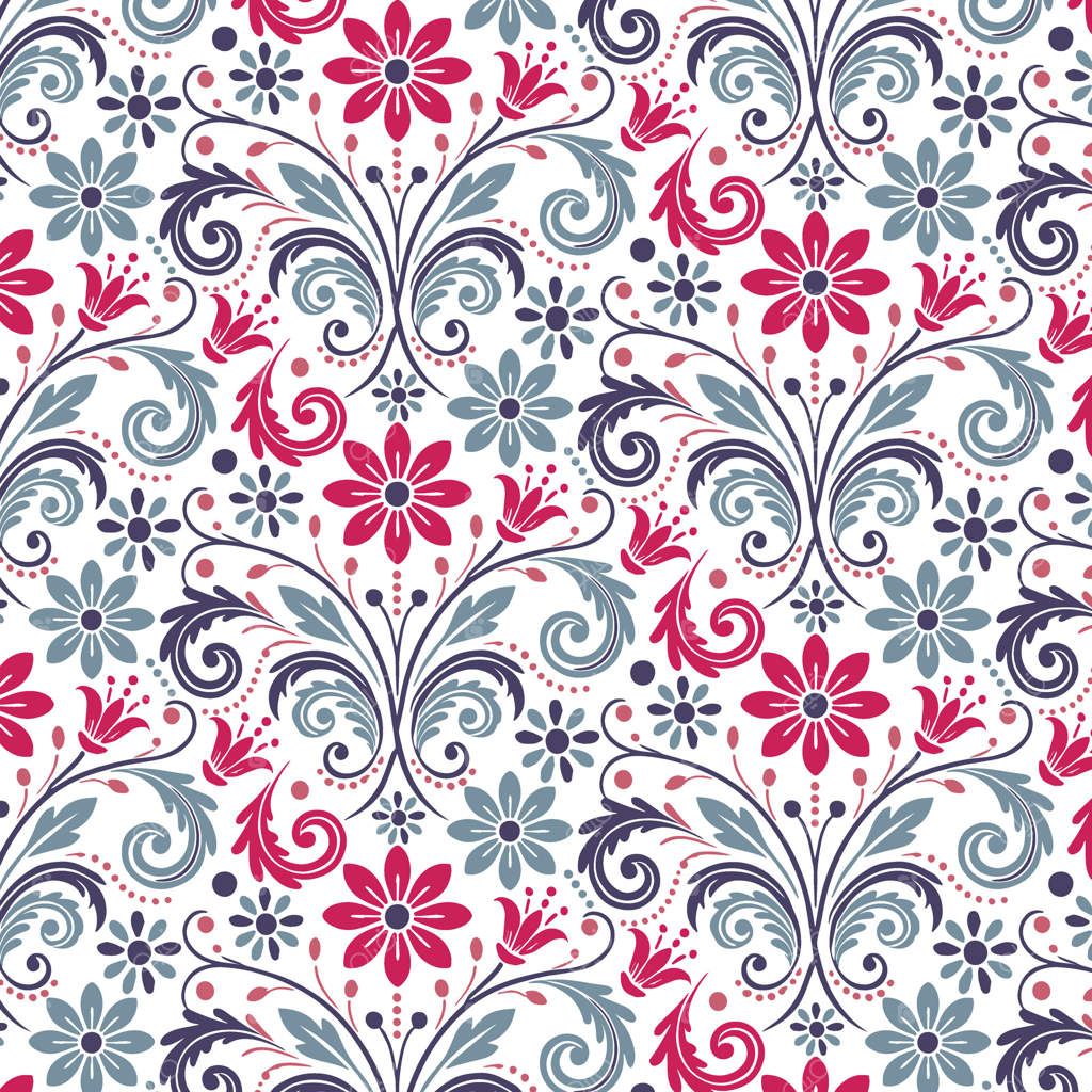 طرح گلدار با الهام از باغ طبیعت و ساقه‌های گل تزیینی برای طراحی پس‌زمینه یکپارچه