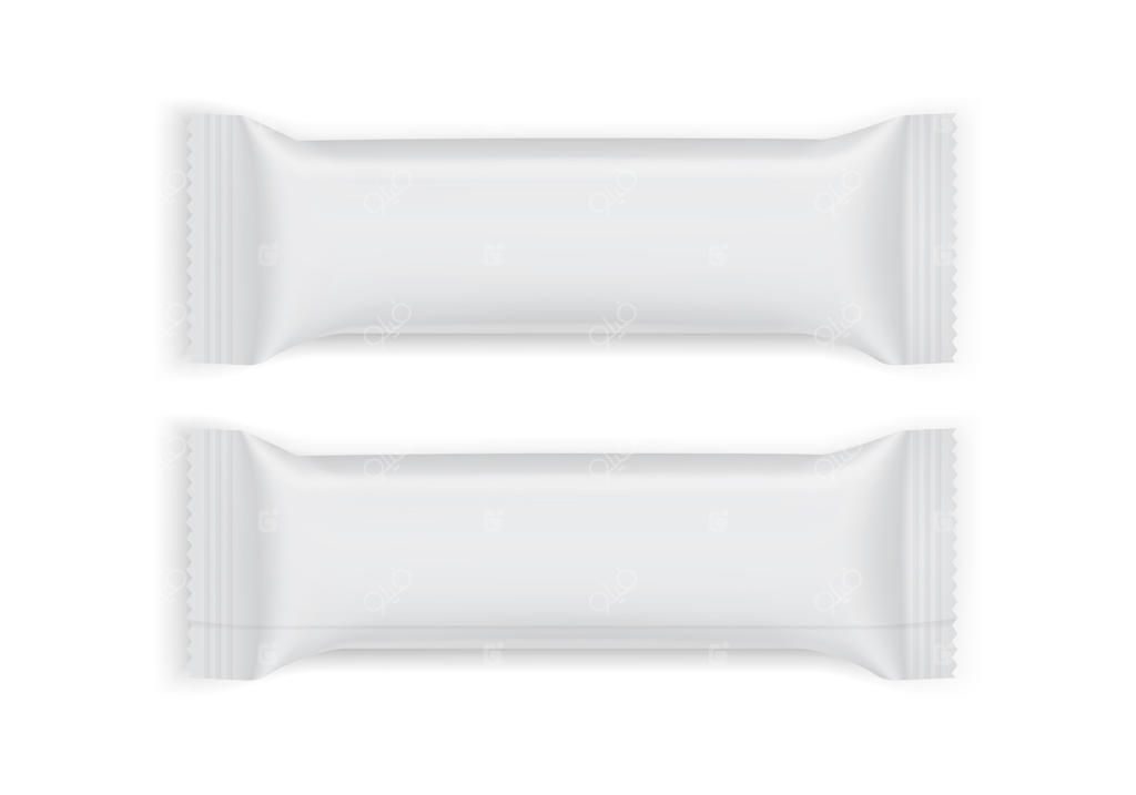 نمای بالا و پایین بسته‌بندی کاغذی سفید روی زمینه سفید