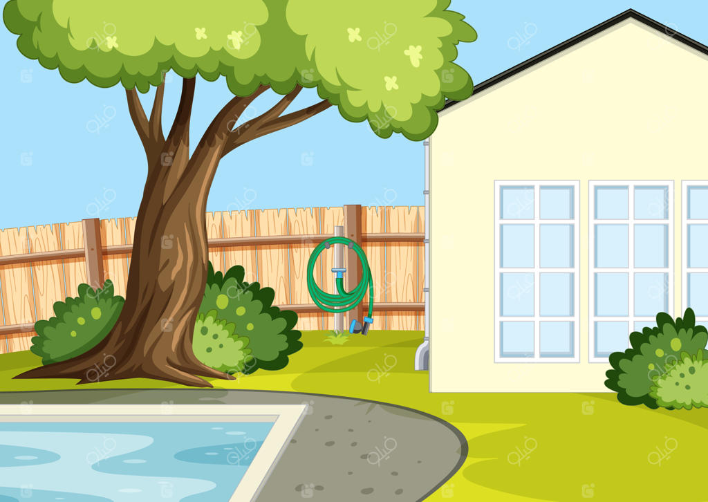 منظره حیاط پشتی با یک حصار