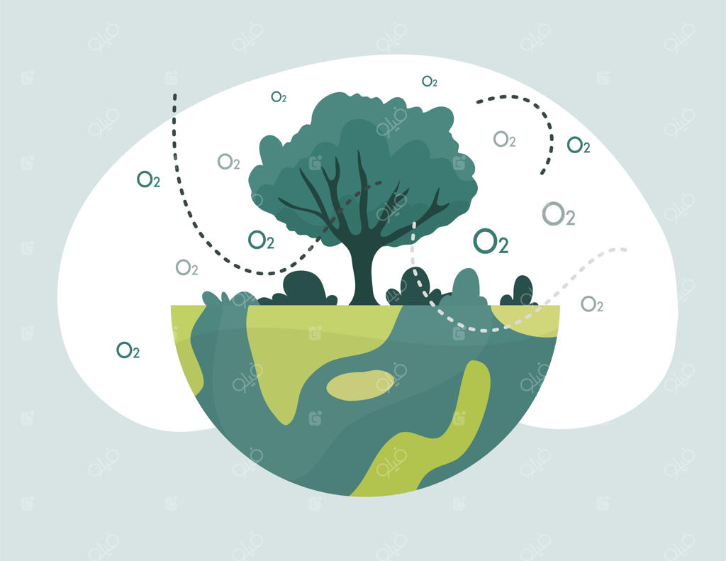 تصویر برداری زمین برای روز جهانی اوزون و رویداد اکولوژی زمین