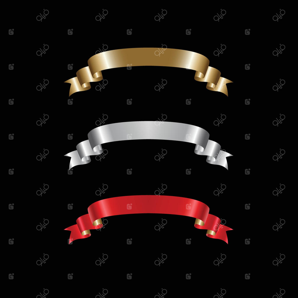 مجموعه روبان طلایی لوکس برای جشن، مجموعه‌ای از روبان‌های زیبا