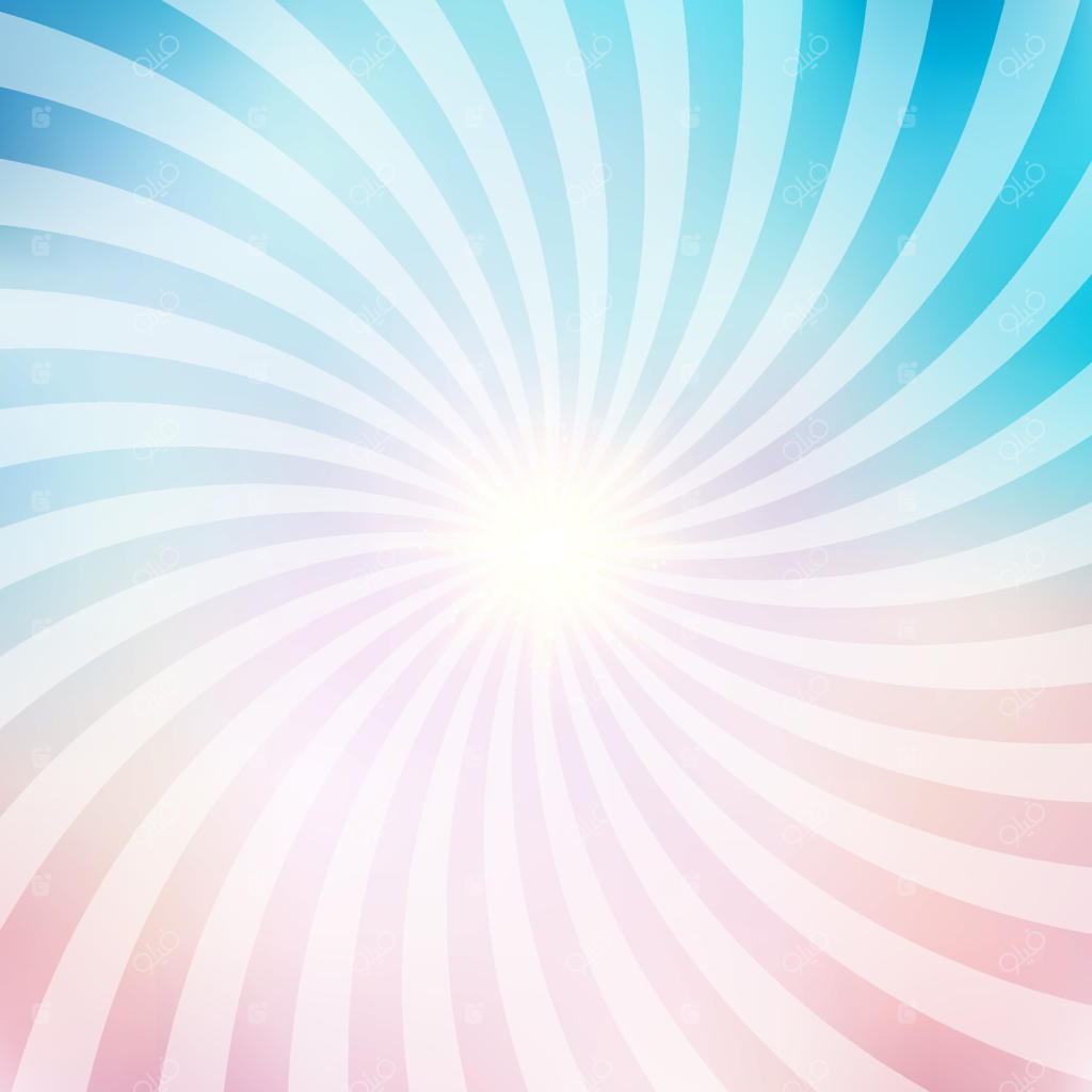 سیرک انتزاعی: جلوه‌های گرافیکی شعاعی به سبک رترو با رنگ‌های آبی و صورتی ملایم برای پس‌زمینه‌های کمیک.