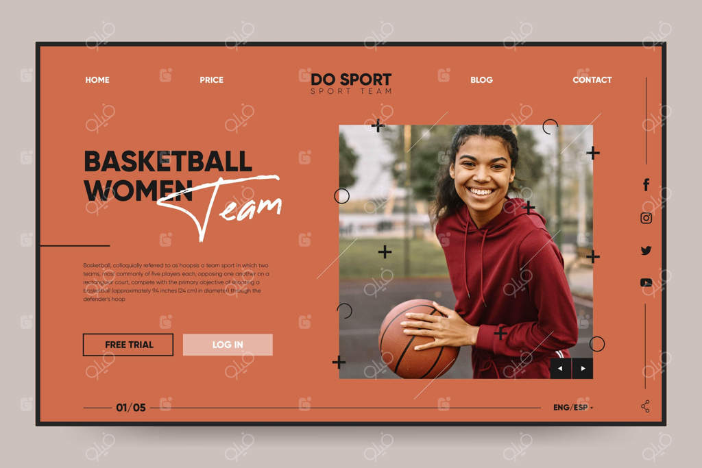 قالب صفحه فرود تیم بسکتبال بانوان