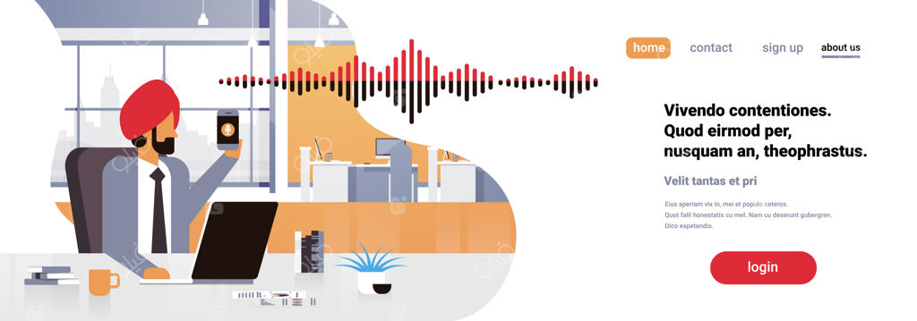 تاجر هندی بنر هوشمند تلفن را در دست دارد