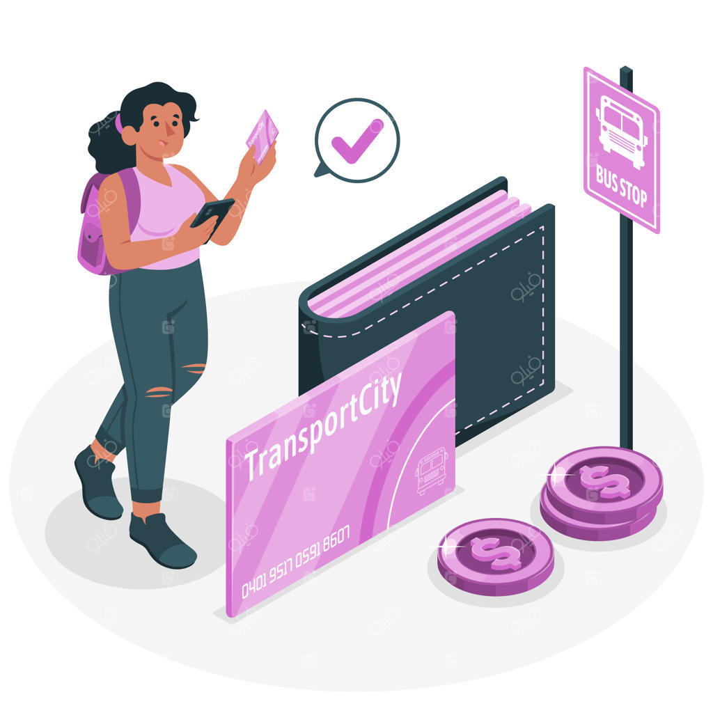 تصویر مفهومی کارت حمل و نقل عمومی