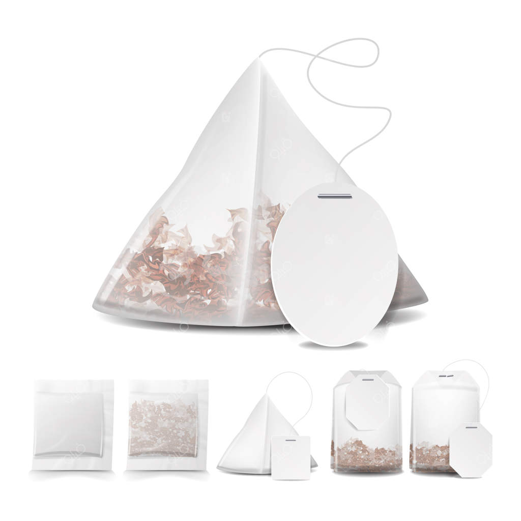 کیسه چای واقعی با برچسب سفید خالی