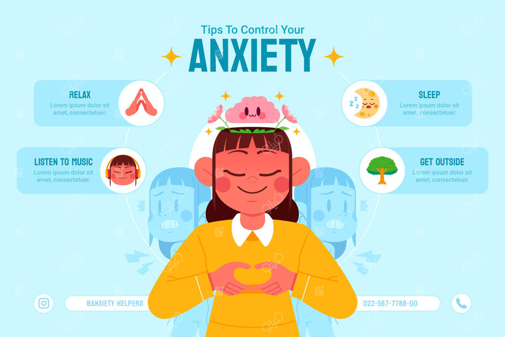 قالب اینفوگرافیک برای مدیریت اضطراب