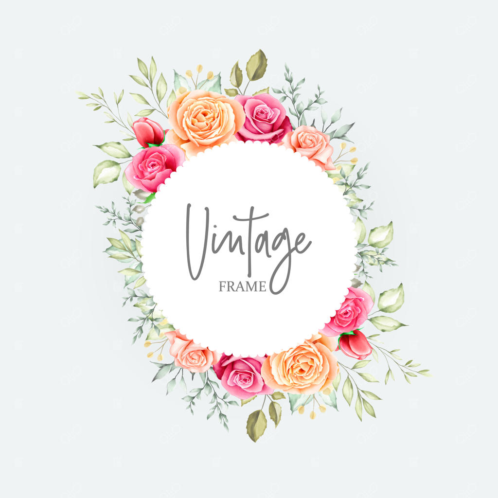 کارت عروسی زیبا با طراحی گل‌ها و برگ‌های آبرنگی