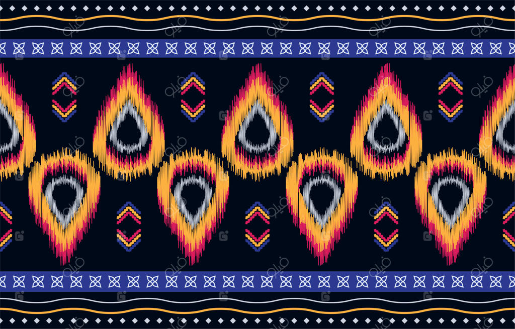 طراحی پترن هندسی قومی انتزاعی برای پس‌زمینه یا کاغذ دیواری. با سبک گلدوزی. تصویر برداری EPS10.