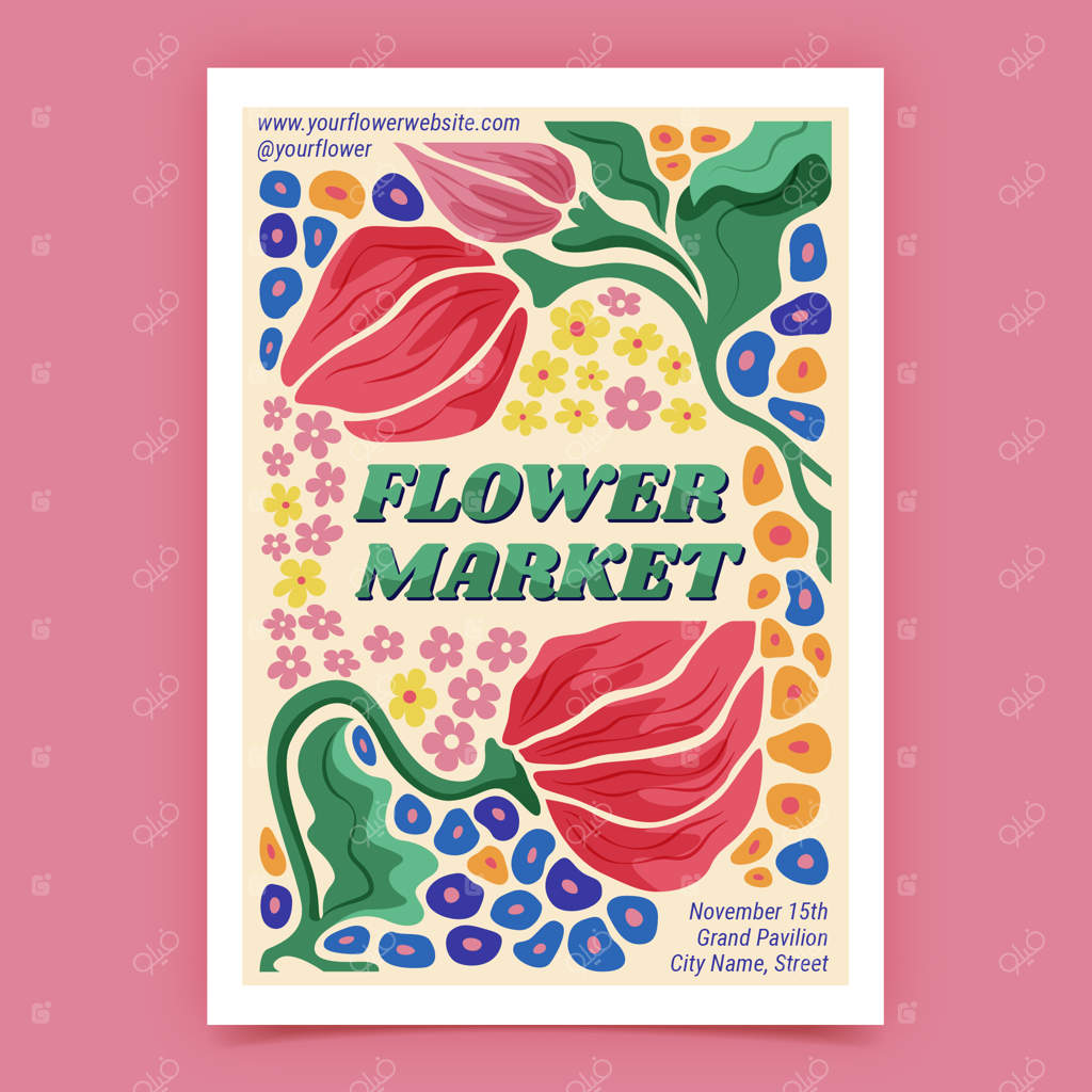 پترن پوستر دست‌ساز بازار هیپی