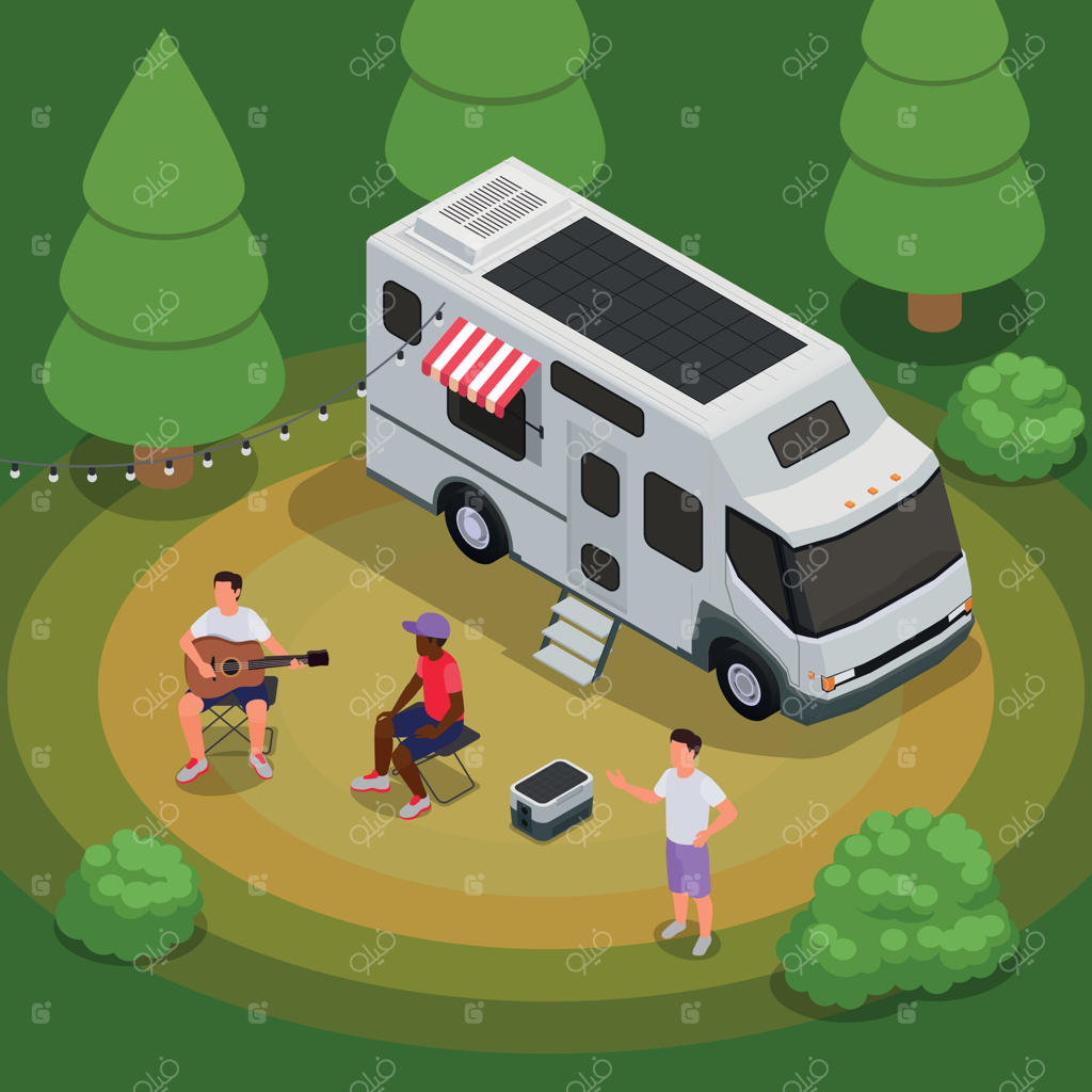 نصب و استفاده از صفحات خورشیدی: تصویری ایزومتریک از آن پدیده