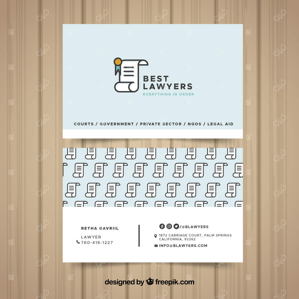 قالب کارت ویزیت وکیل